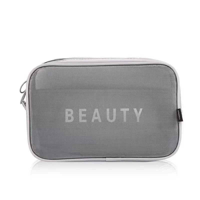 Makeup Bag Women Travel Toiletry Wash Makeup Bag Storage Case Zipper Make Up Bags Black Dot Transparent Mesh Cosmetic Bag