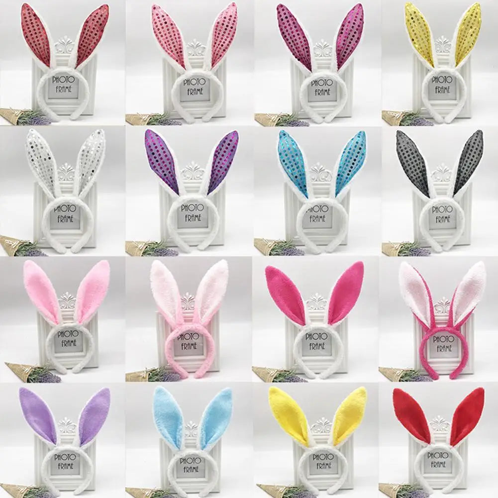 Cute Easter Bunny Ears Headband Women's Plush Lugs Hare Ears Hairband Girl Rabbit Ears Headwear Cosplay Costume Hair Accessories