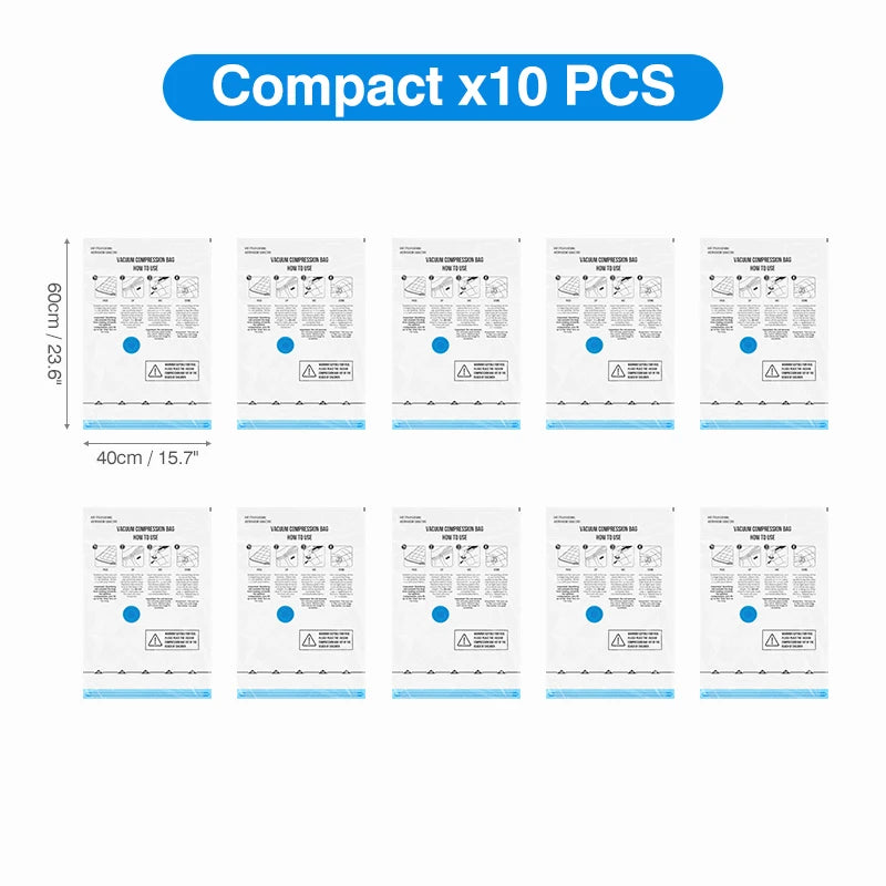 1-15pc Universal Vacuum Storage Bag with Cordless Electric Pump,Rechargeable Wireless Pump for Bags,Space Saver Travel Organizer