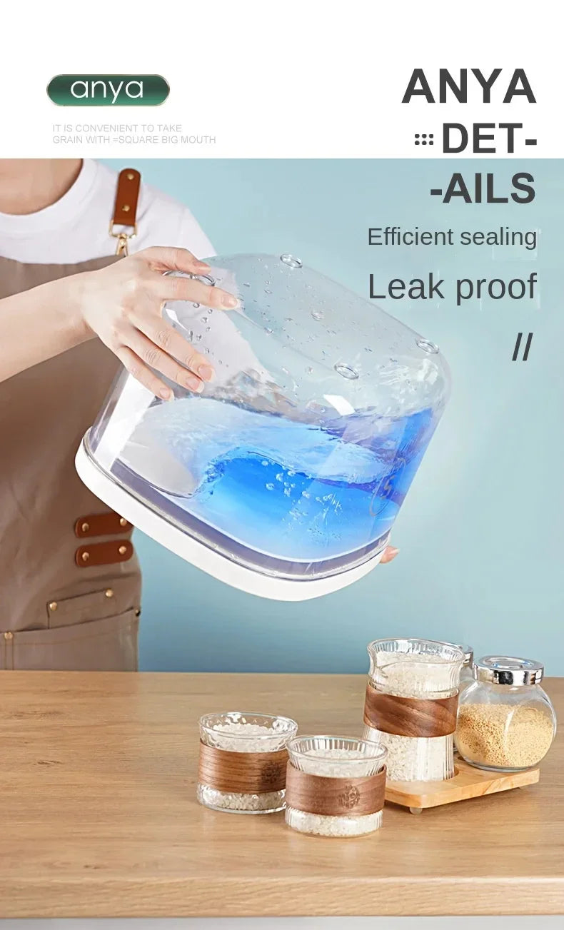Seal Rice Bucket Vacuum Rice Buckets Cat Food Bucket Pet Food Storage Bucket Dust-proof Grain Jar Glass Jar Home Storage Box