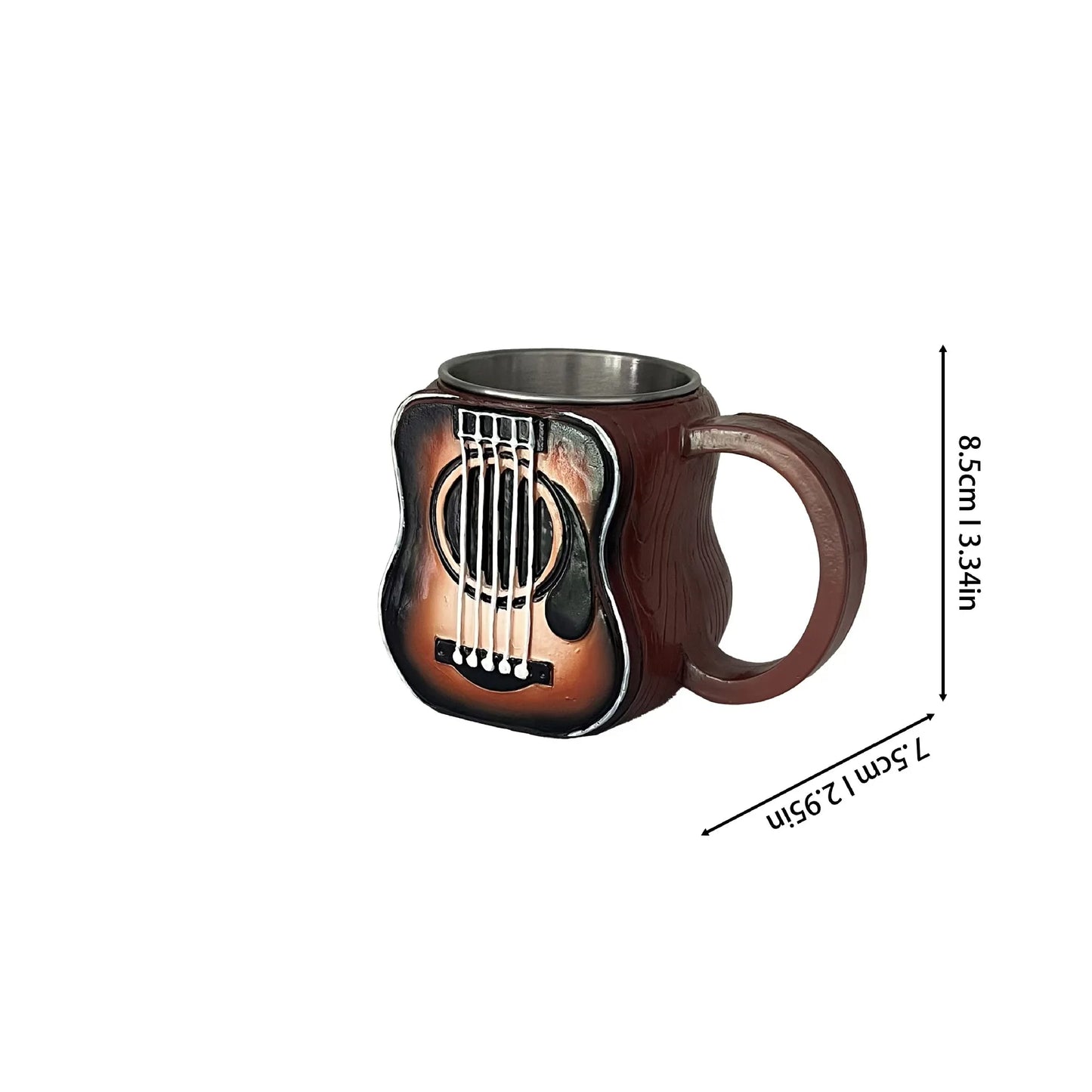 Creative Musical Instrument Coffee Cup Funny Guitar Pattern Mug Summer And Winter Drink Cup Music Lovers Holiday Gifts