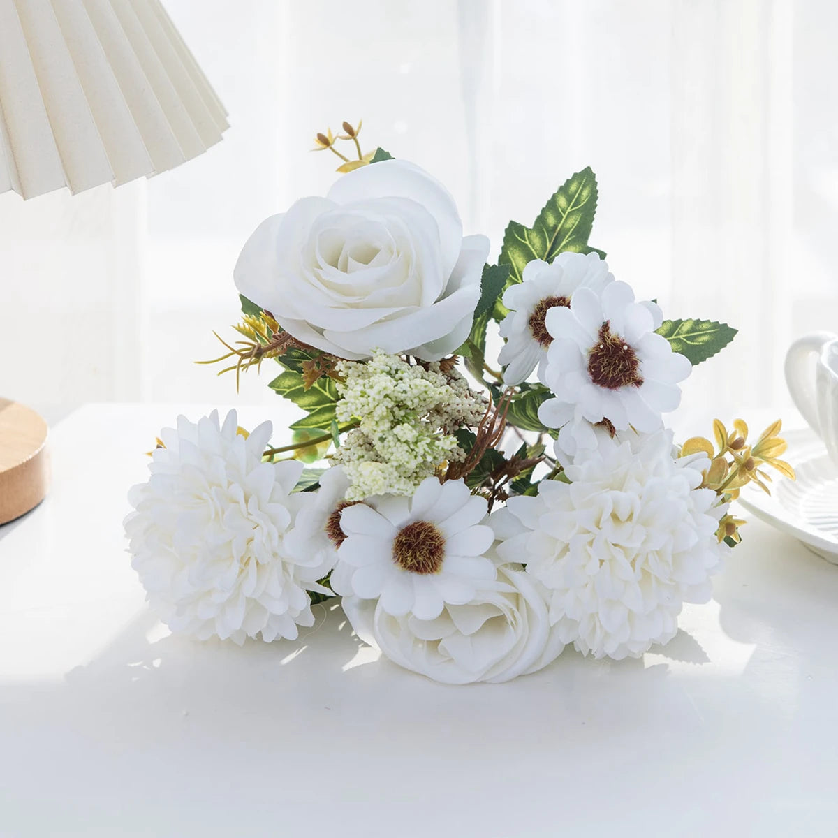 1PC Artificial Flowers Cheap New Year's Decoration Wedding Garden Peony Arch Christmas Home Fake Silk Rose Hydrangeas Vase for