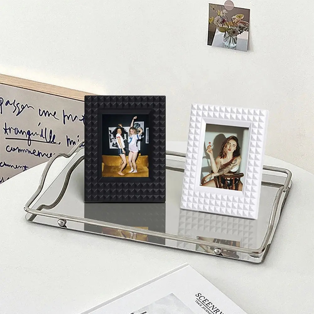 Desktop Decor Instant Camera Photo Frame Stamp Vertical Card Display Stand Scrapbook Rivet for Polaroid/Fujifilm Instax