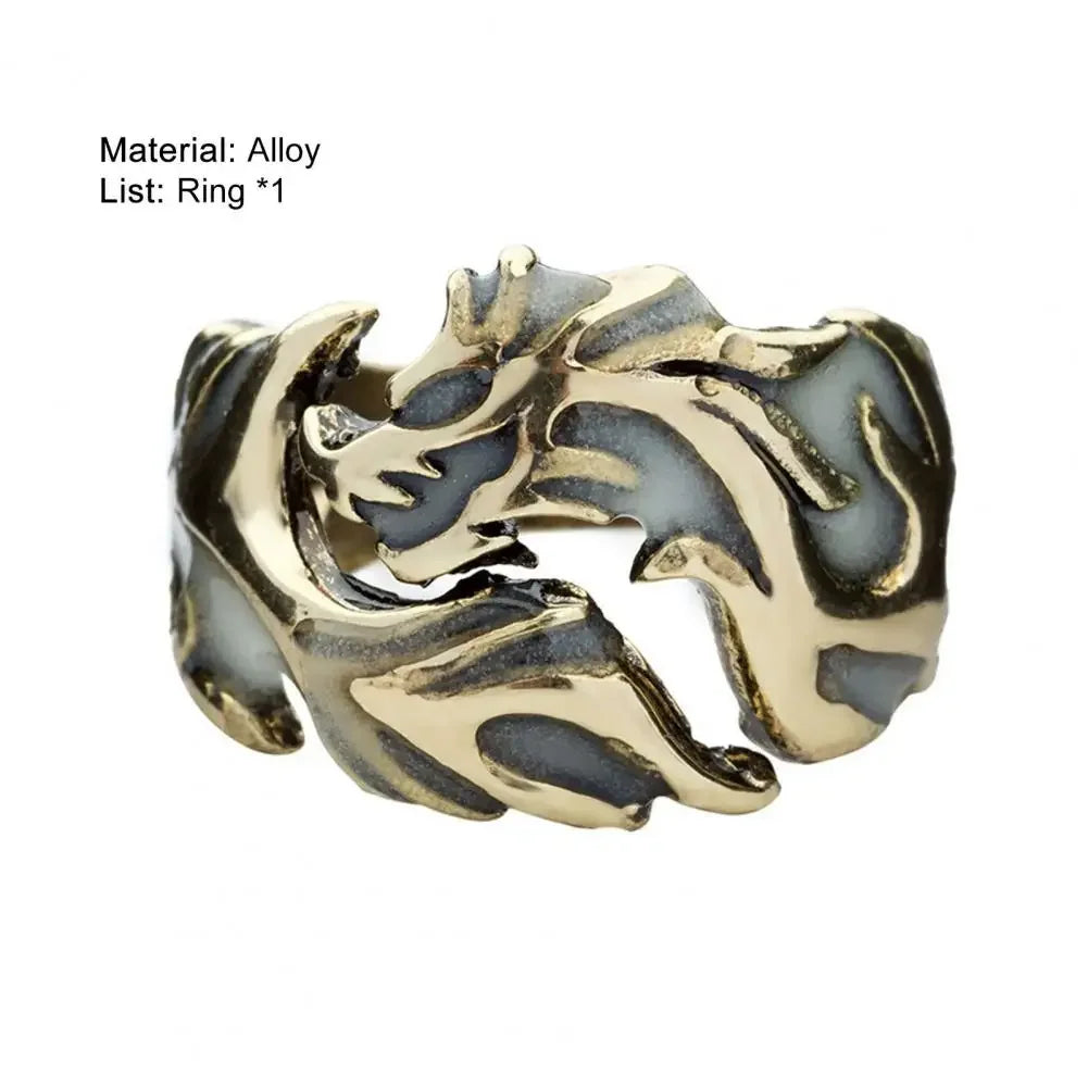 Luminous Dragon Rings for Men Women Punk Rings Free Size Finger Ring Glow in The Dark Ring Ring Jewelry