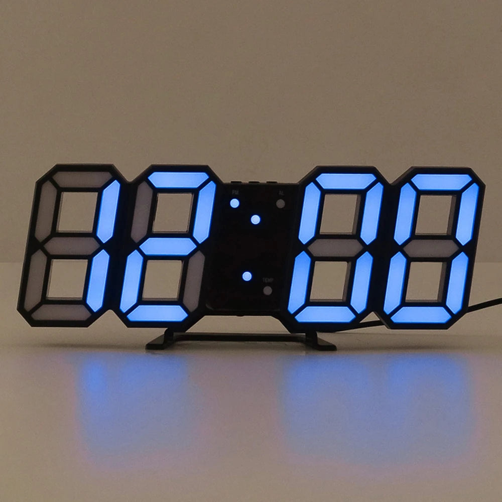1PC 3d Digital Clock Creative Gift Multi-Functional Electronic Clock For Students With Large Screen Wall Mounted Clock