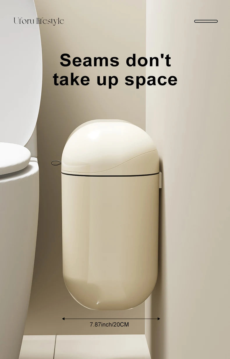 Wall-mounted Trash Can Household Large Capacity High Appearance Level Kitchen Toilet With A Cover Waterproof Crack Dustbin