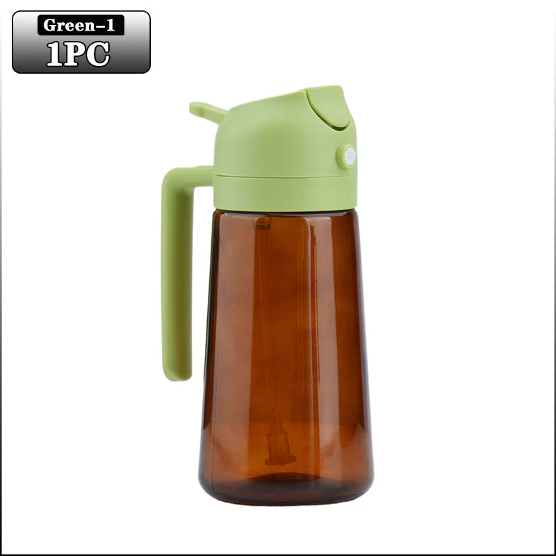 2-in-1 Dark Glass Oil Sprayer Olive Oil Dispenser Black Lightproof Oil Sprayer for Cooking Salads and Barbecues Barbecue Tools