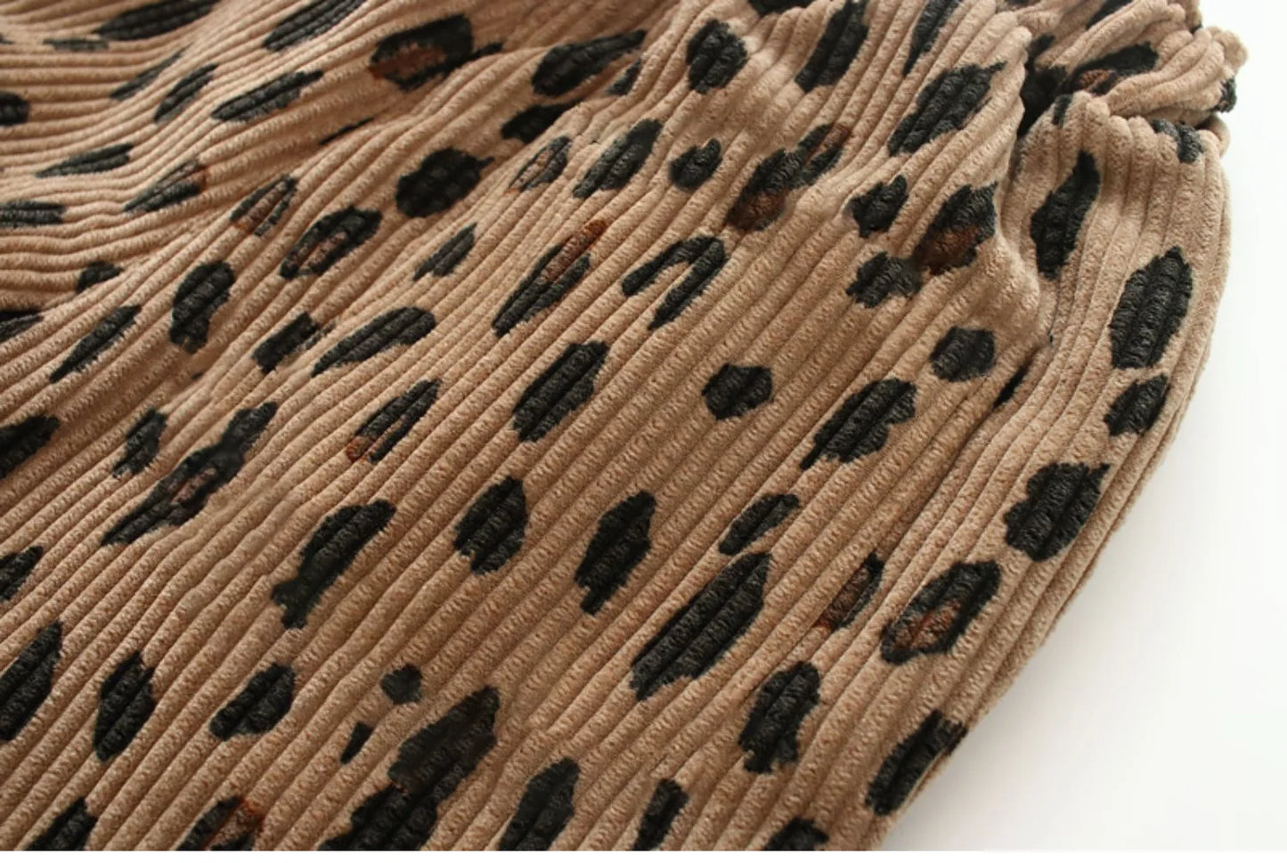 Korean Style Toddler Girls Corduroy Harem Pants 1-8Y Leopard Floral Print Autumn Winter Fleece-Lined or Thin Casual Pants