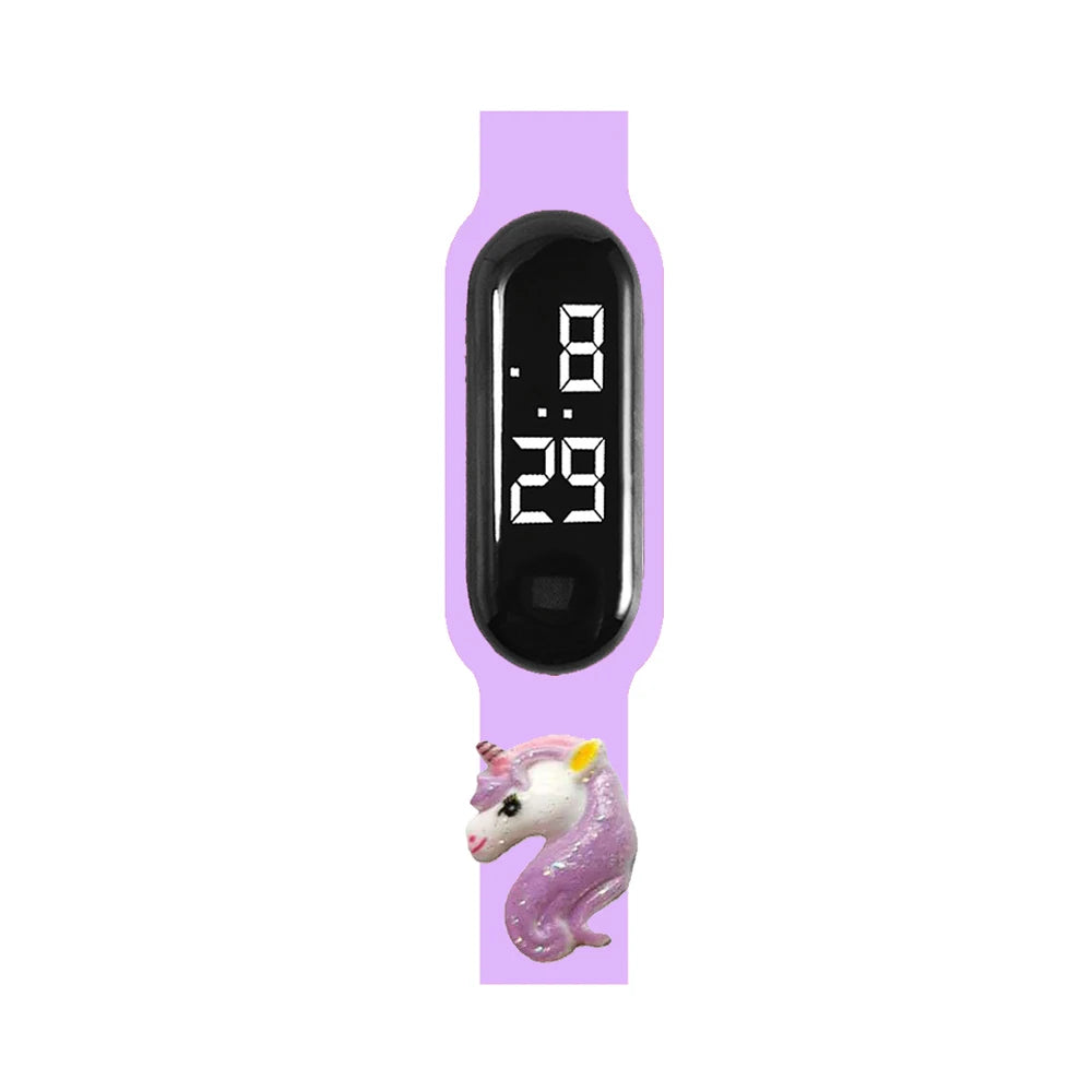 2024 Latest Cartoon Unicorn Children Smart Watch Waterproof Outdoor Sports Bracelet Kids LED Digital Electronic Watches Gifts