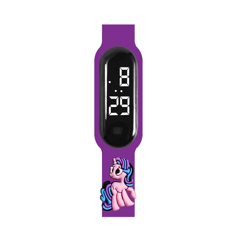 2024 Latest Cartoon Unicorn Children Smart Watch Waterproof Outdoor Sports Bracelet Kids LED Digital Electronic Watches Gifts