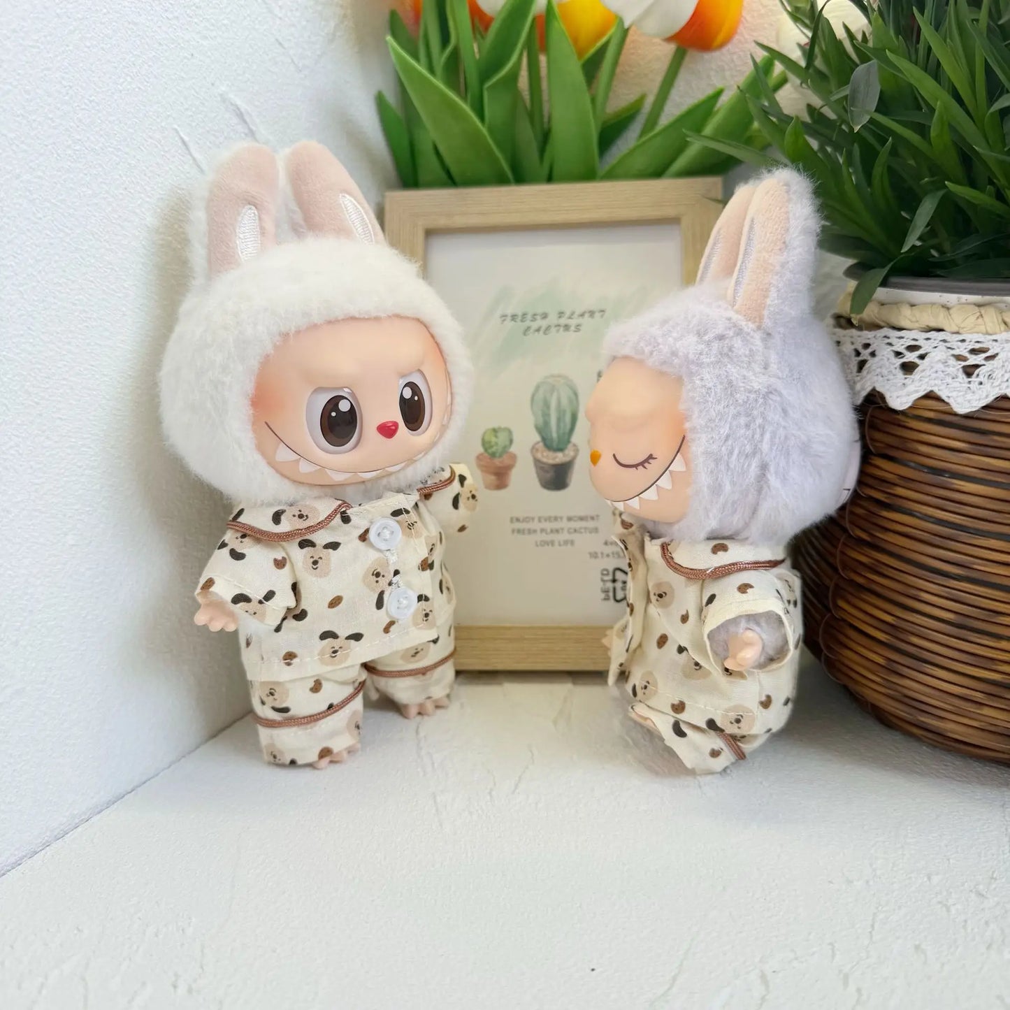 17cm/38cm Plush Doll'S Clothes Outfit Accessories For Korea Kpop Exo Labubu Idol Spring Wild Autumn Pajama Set Clothing Gift