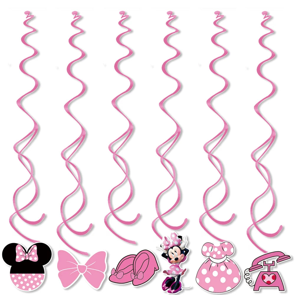 Minnie Mouse Birthday Party Decorate Girls Disposable Tableware Balloon Cups Plates Tablecloth Balloon Baby Shower Party Supply