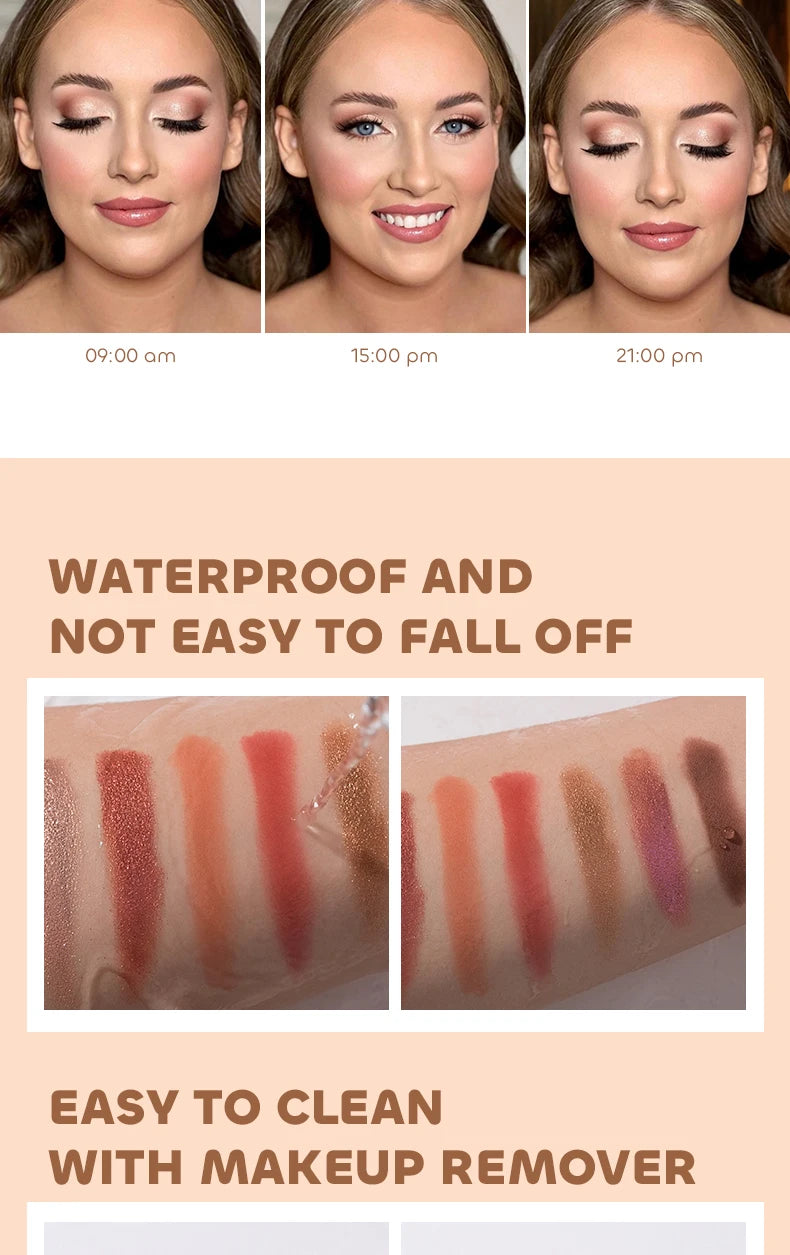 Beauty Glazed 9 Colors Eye Shadow Disc Makeup Palette Matte Shimmer Eye Pigmented Powder Make Up New Warm Earth Color Eyeshadow