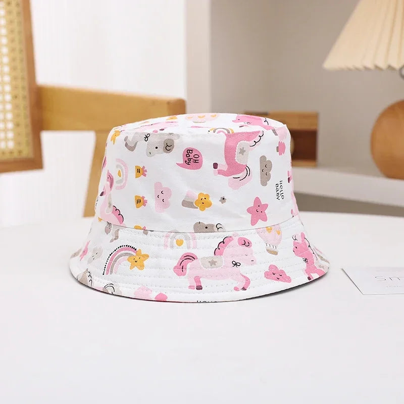 New Panama Summer Baby Sun Hat for Girls and Boys Beach Sun Cap Outdoor Children Bucket Hat Cartoon Autumn Kids Fisherman's Cap