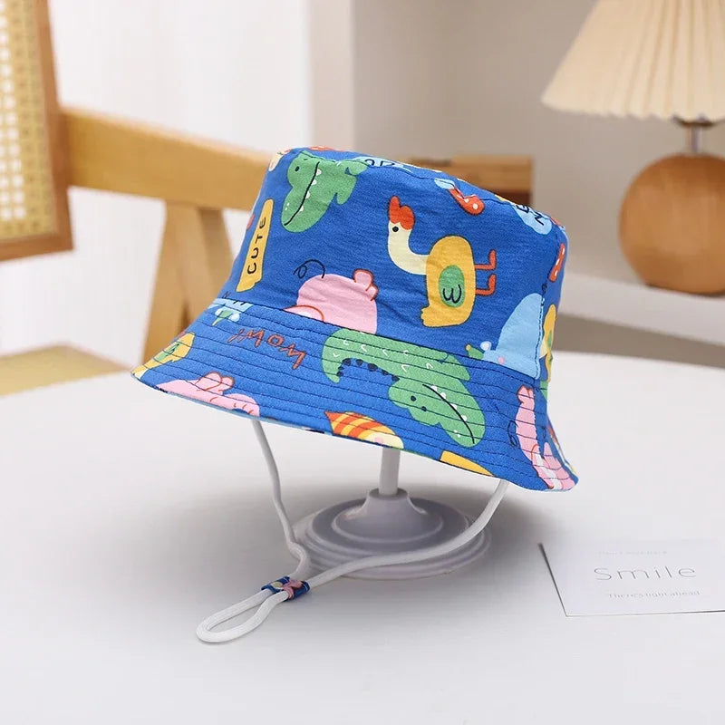 New Panama Summer Baby Sun Hat for Girls and Boys Beach Sun Cap Outdoor Children Bucket Hat Cartoon Autumn Kids Fisherman's Cap