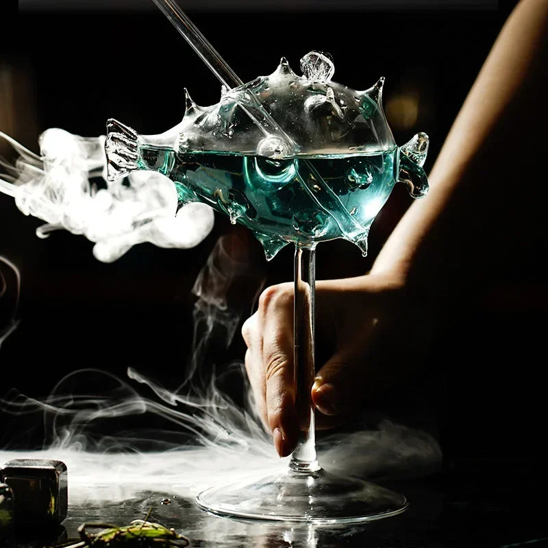 Creative Cocktail Personalized Glass Pufferfish Octopus Tall Cup Bar Swan Bird Wine Glass Wedding Party Birthday Gift