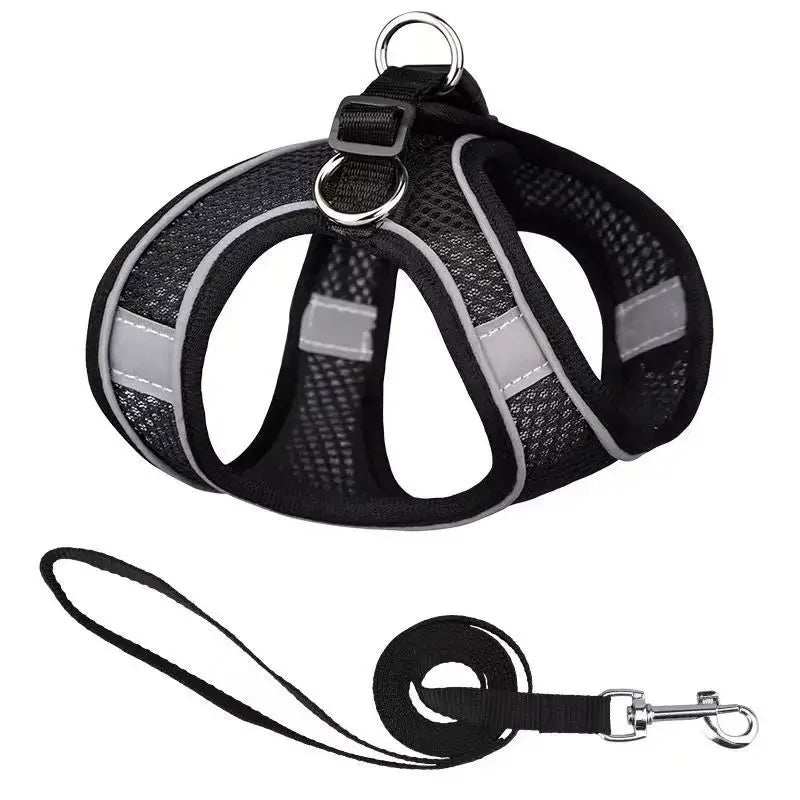 Pet dog Harness Leash Set for Small Dogs Adjustable Puppy Harness Vest French Bulldog Chihuahua dog harness and leash set puppy