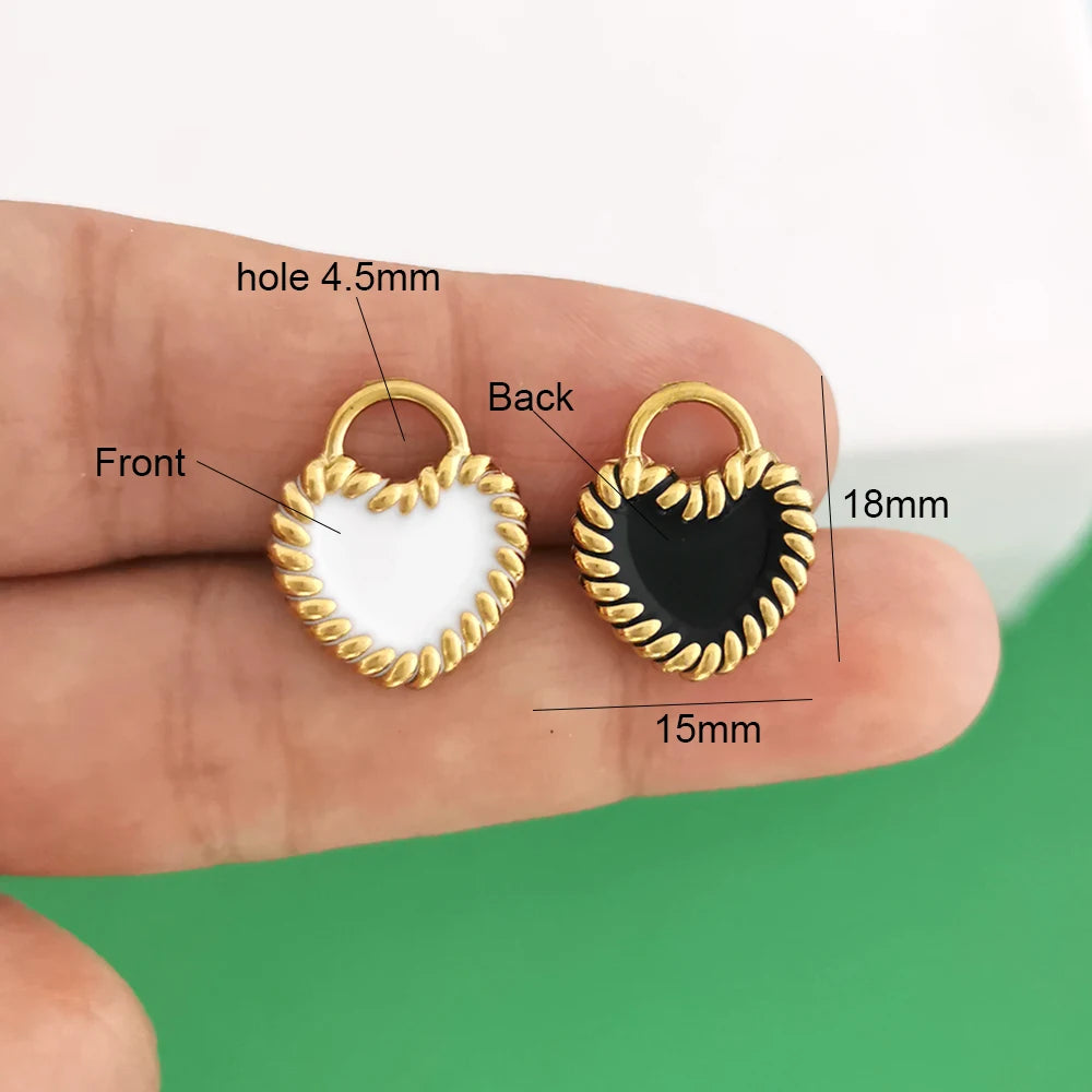 1pc Stainless Steel Big Pendant Small Charm Cherry Angel Boot Heart Tail Flower Star Cross Key Moon Pearl Bow PVD Gold Color