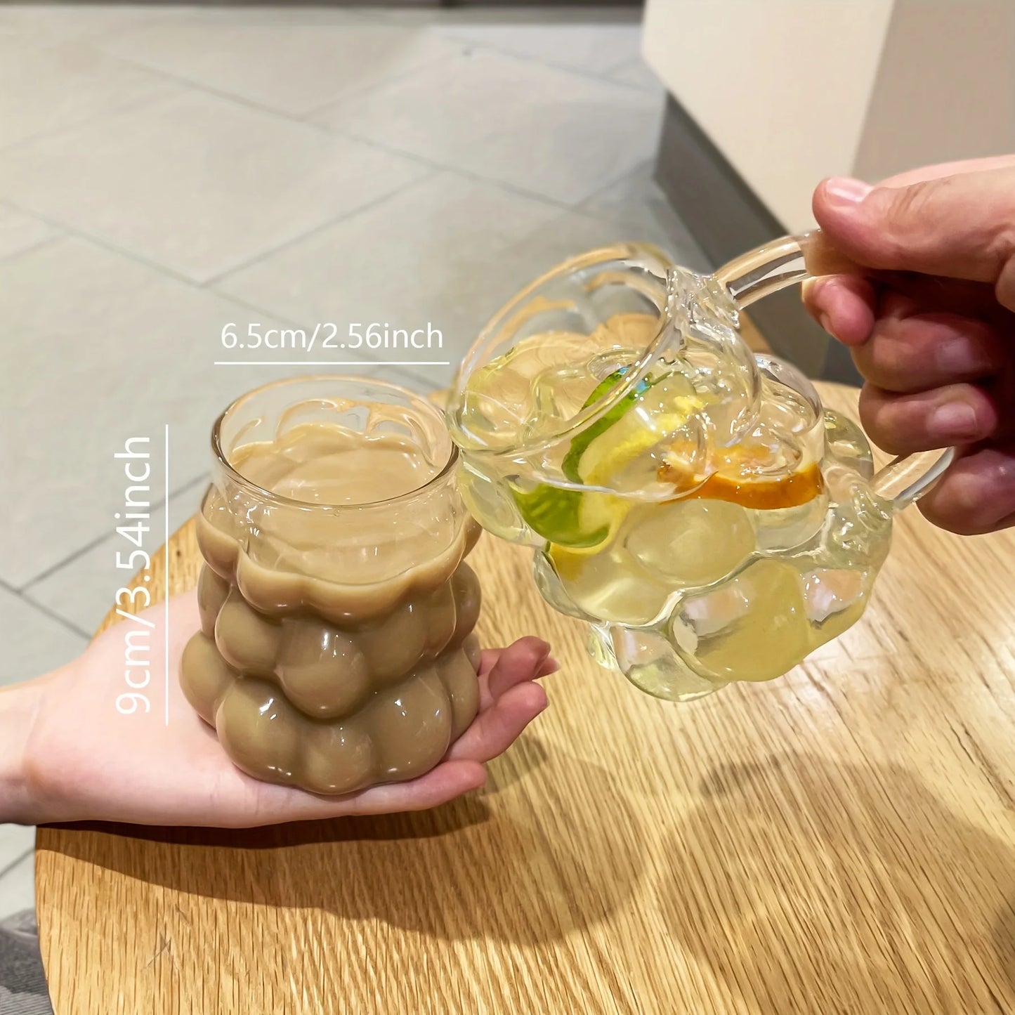 1PC Grape shaped Glass Cup Coffee Milk Juice Cup Suitable for Afternoon Tea Photography Festival Gifts