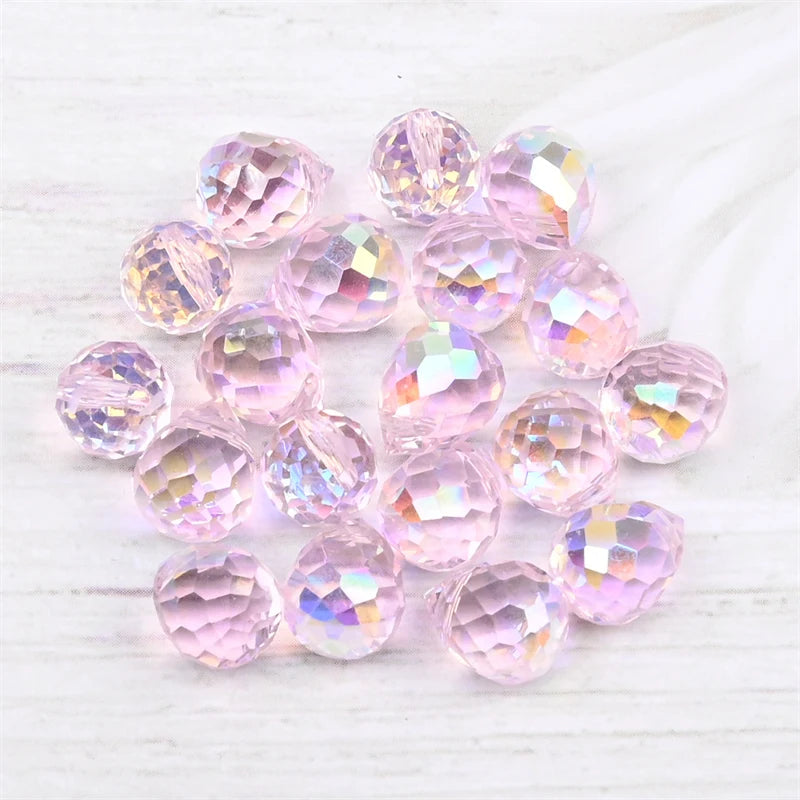 Austria Pear Shape Crystal Faceted Beads 10Mm Assorted Glass Spacer Chandelier Beads for Wedding Diy Necklace Bracelet Earring