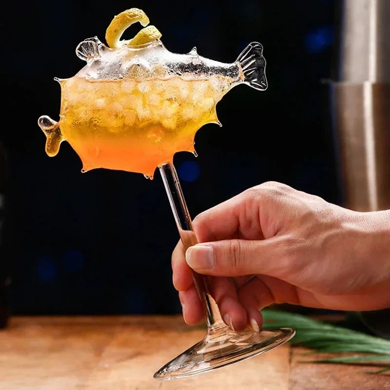 Creative Cocktail Personalized Glass Pufferfish Octopus Tall Cup Bar Swan Bird Wine Glass Wedding Party Birthday Gift
