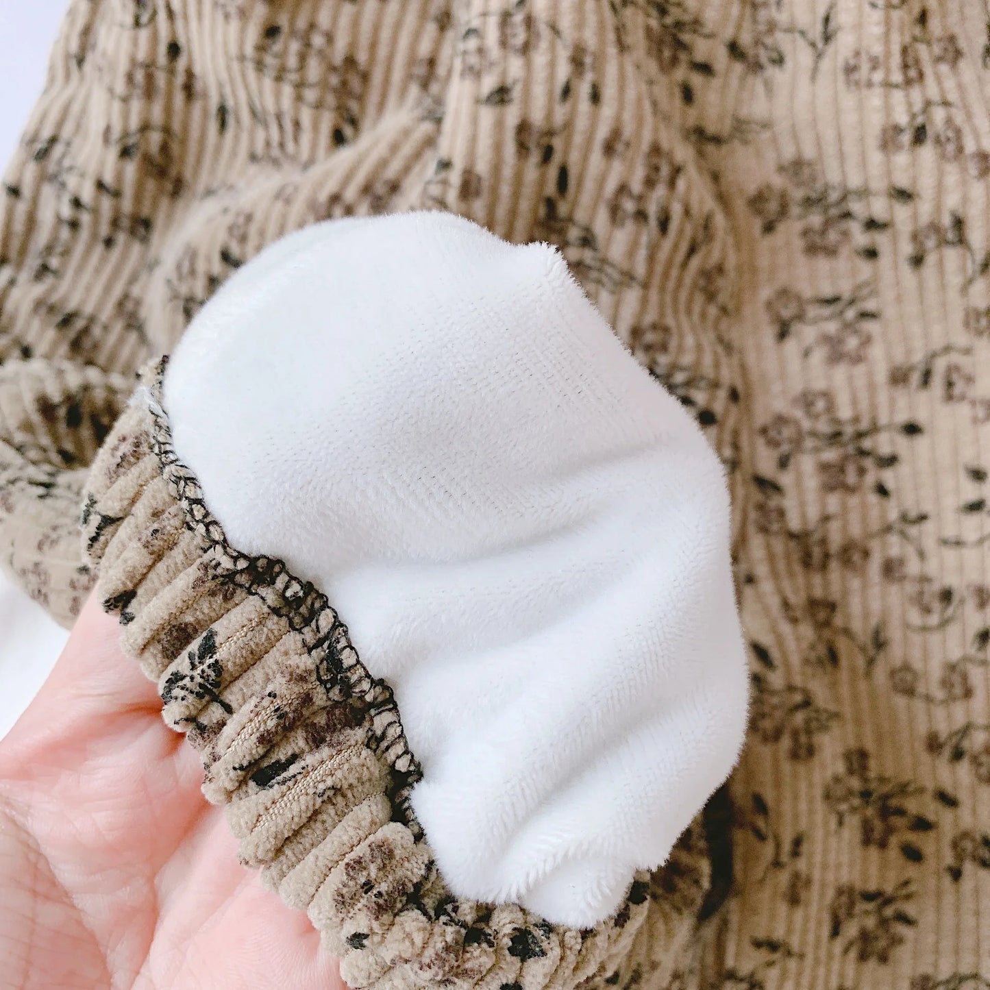 Korean Style Toddler Girls Corduroy Harem Pants 1-8Y Leopard Floral Print Autumn Winter Fleece-Lined or Thin Casual Pants