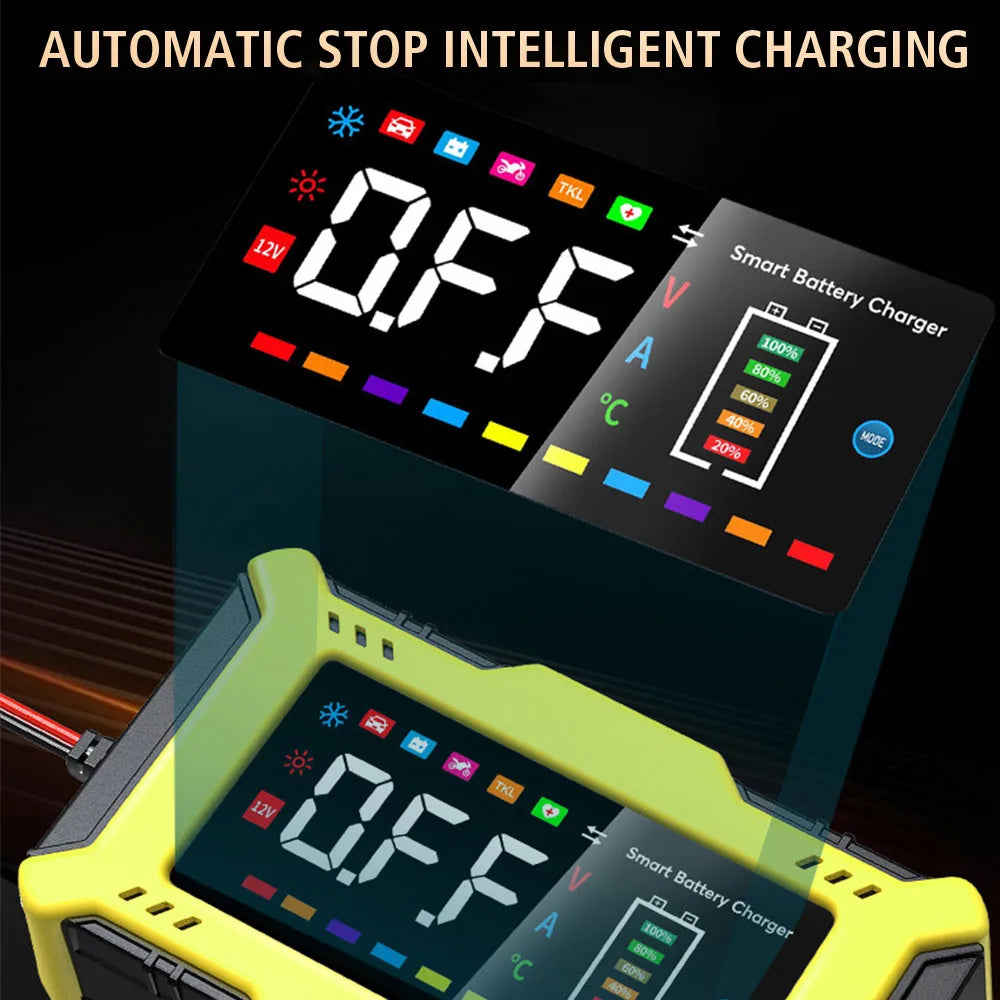 For Lead Acid / Lithium Iron Battery 14.6V/12V 6A 90W EU US Plug Car Battery Charger Pulse Repair 110V/240V Input