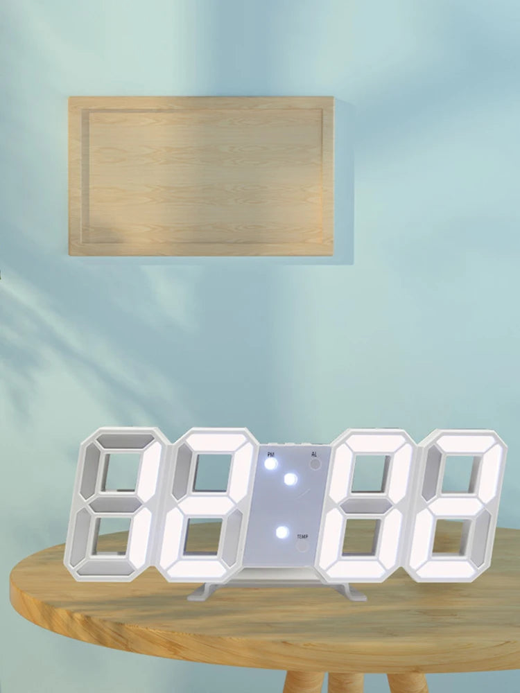 1PC 3d Digital Clock Creative Gift Multi-Functional Electronic Clock For Students With Large Screen Wall Mounted Clock