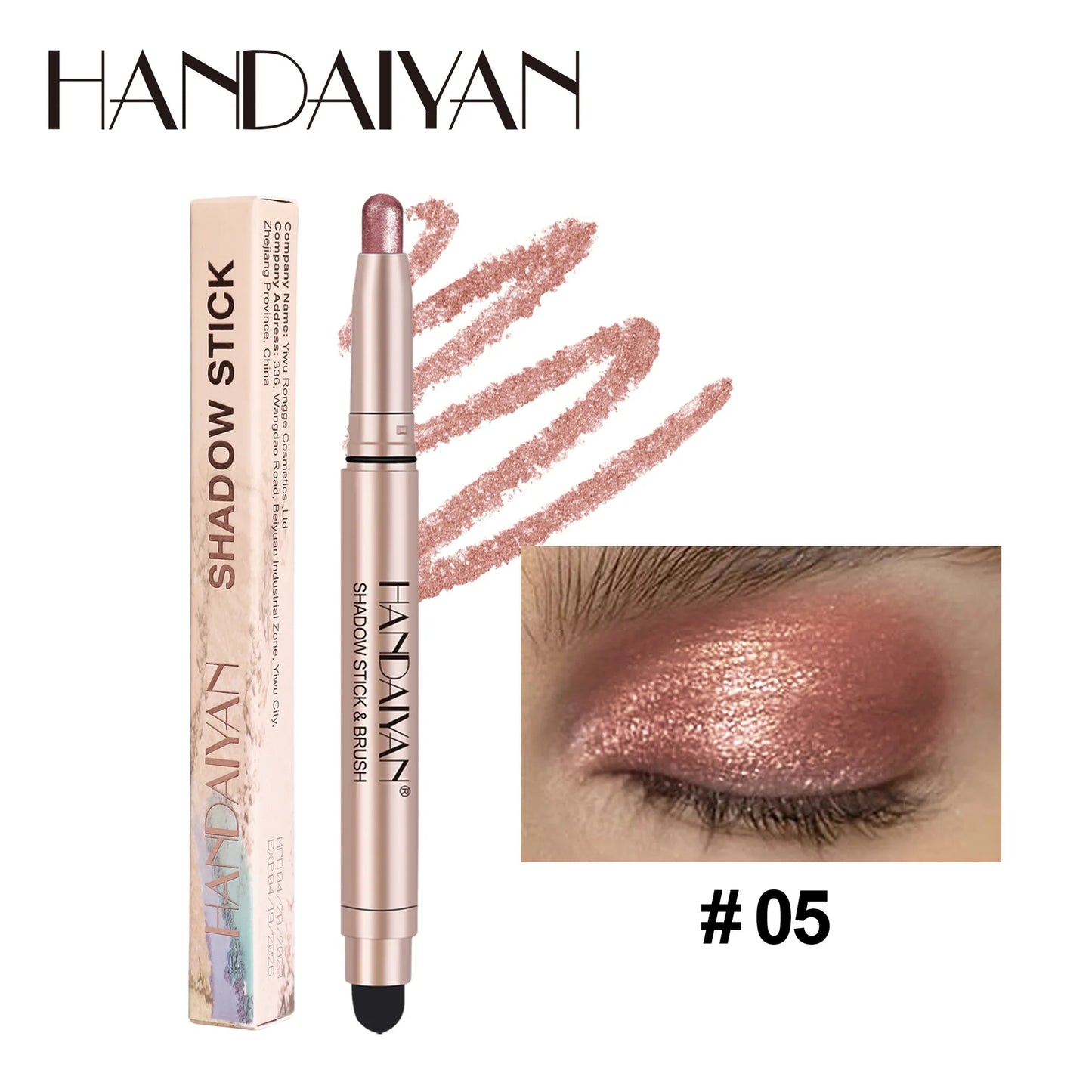 12 Colors Eyeshadow Stick Double Head Waterproof Long Lasting Metallic Shimmer Highlighter Cream Pen with Brush for Eyes