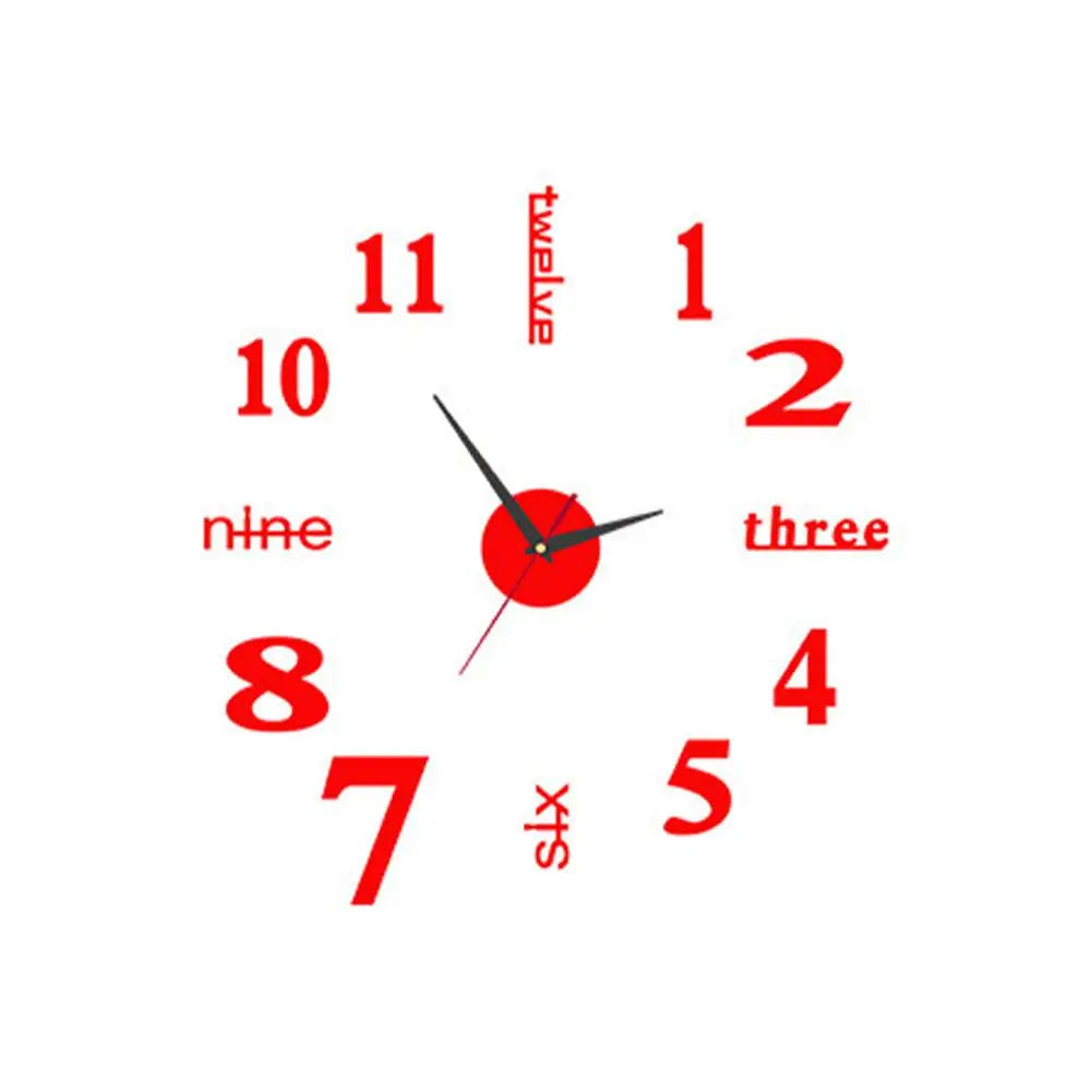 3D Luminous Wall Clock Frameless Acrylic DIY Digital Clock Wall Stickers Mute Clock for Living Room Bedroom Office Wall Decor