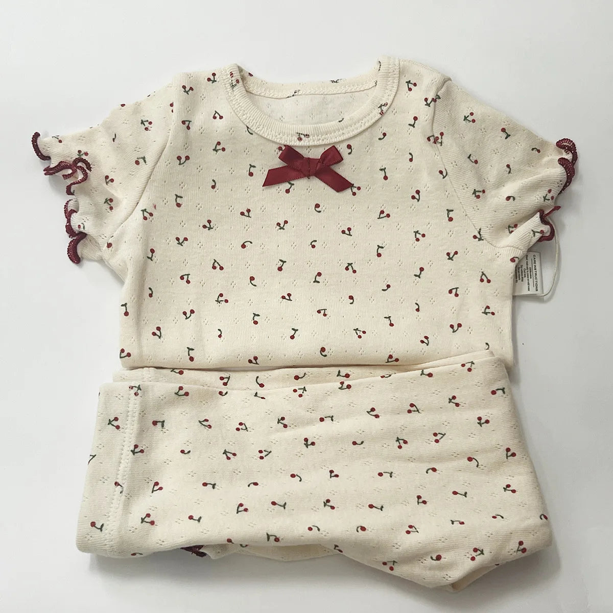 1-6T Toddler Kid Baby Girl Clothes Set Summer 100% Cotton Long Sleeve T Shirt Top Pant Suit Homewear Stretch 2pcs Pajamas Set