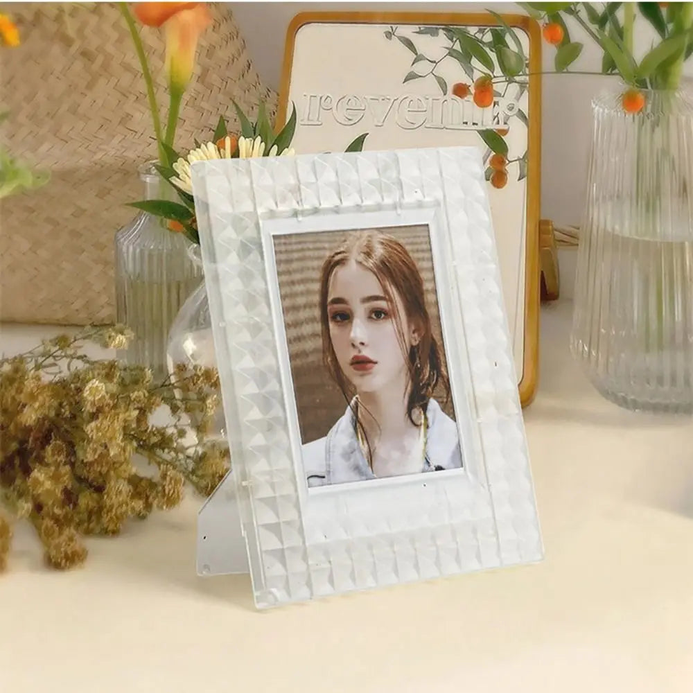 Desktop Decor Instant Camera Photo Frame Stamp Vertical Card Display Stand Scrapbook Rivet for Polaroid/Fujifilm Instax