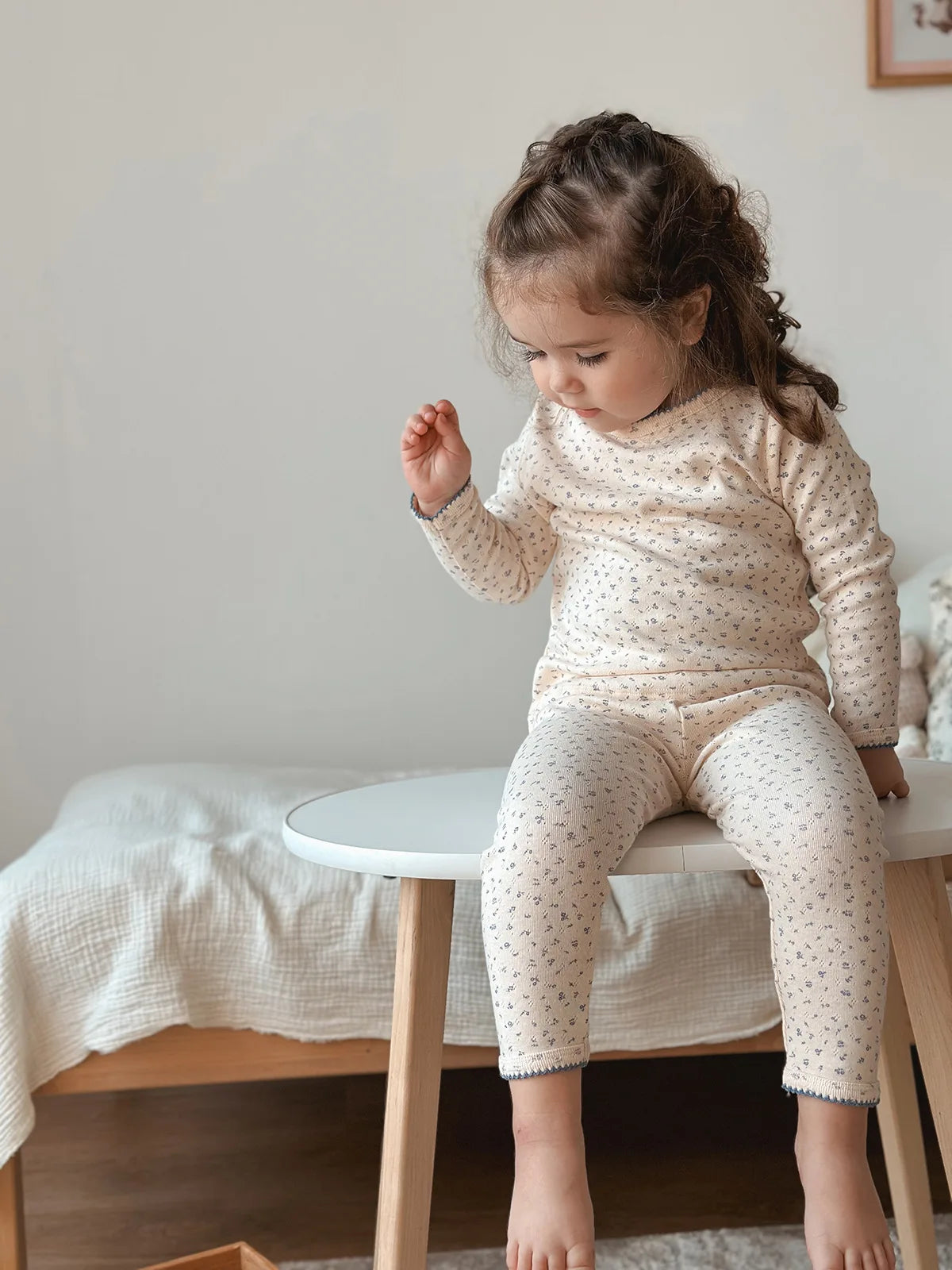 1-6T Toddler Kid Baby Girl Clothes Set Summer 100% Cotton Long Sleeve T Shirt Top Pant Suit Homewear Stretch 2pcs Pajamas Set