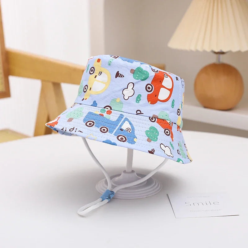 New Panama Summer Baby Sun Hat for Girls and Boys Beach Sun Cap Outdoor Children Bucket Hat Cartoon Autumn Kids Fisherman's Cap