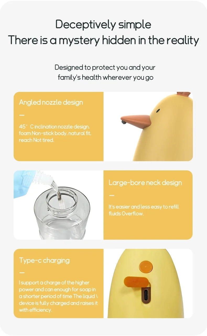Cute Cartoon Style Automatic Soap Dispenser USB Charging Touchless Sensor Children Washing Hand Machine Soap Foam Dispenser