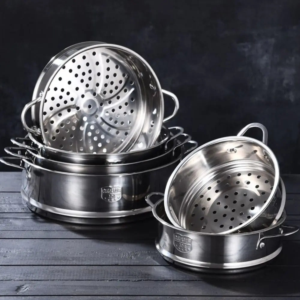New 304 Stainless Steel Steamer Basket with Double Ear Kitchen Cooking Tool Pot Steaming Grid Generic Multifunction Steam Rack