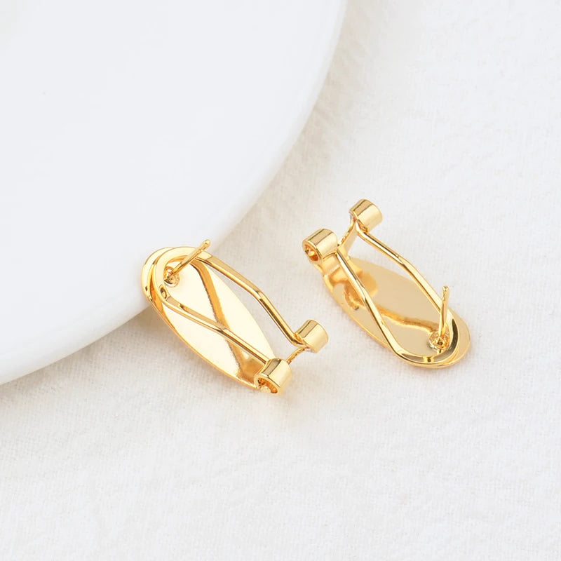(2426)10PCS 18.5x8.5MM 24K Gold Color Brass with Stick Trays Stud Earrings Clips High Quality Diy Jewelry Findings Accessories