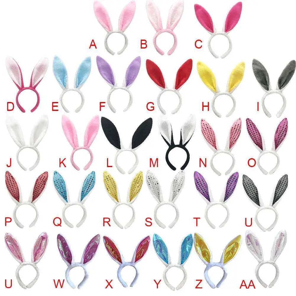 Cute Easter Bunny Ears Headband Women's Plush Lugs Hare Ears Hairband Girl Rabbit Ears Headwear Cosplay Costume Hair Accessories