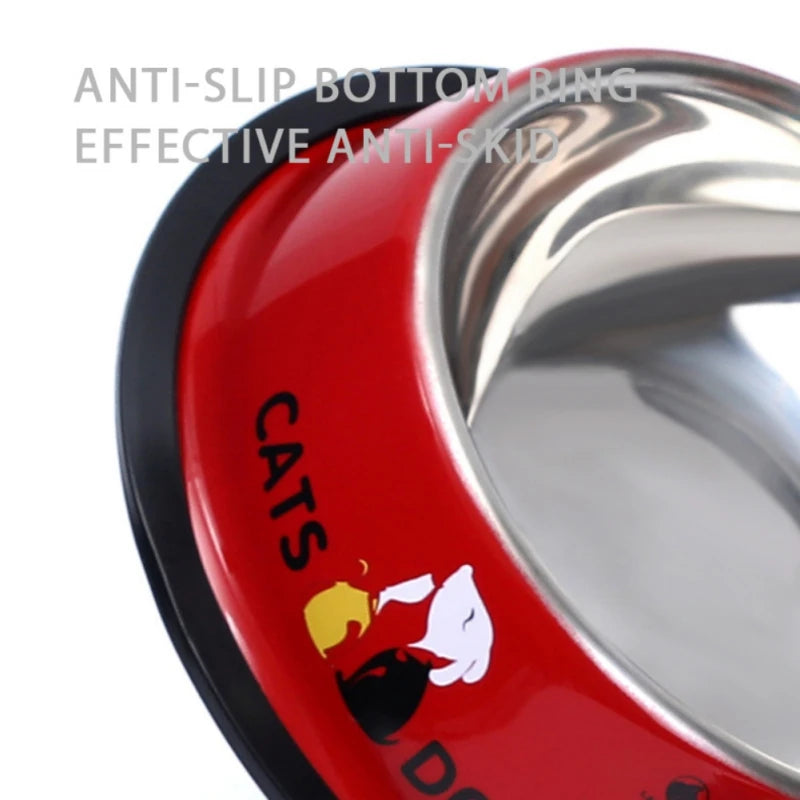 New Multicolor Stainless Steel Dog Cat Bowl Non-Slip Durable Anti-Fall Eat Drink Pet Food Container Feeder Dish Bowl