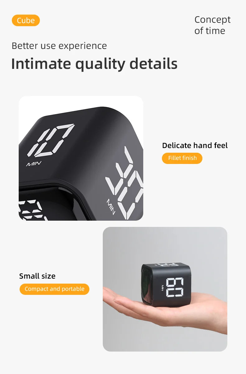 Gravity Flip Timer Silent Vibration Sound Alarm 5-60 Minutes and Custom Countdown Perfect For Working Learning Cooking Study