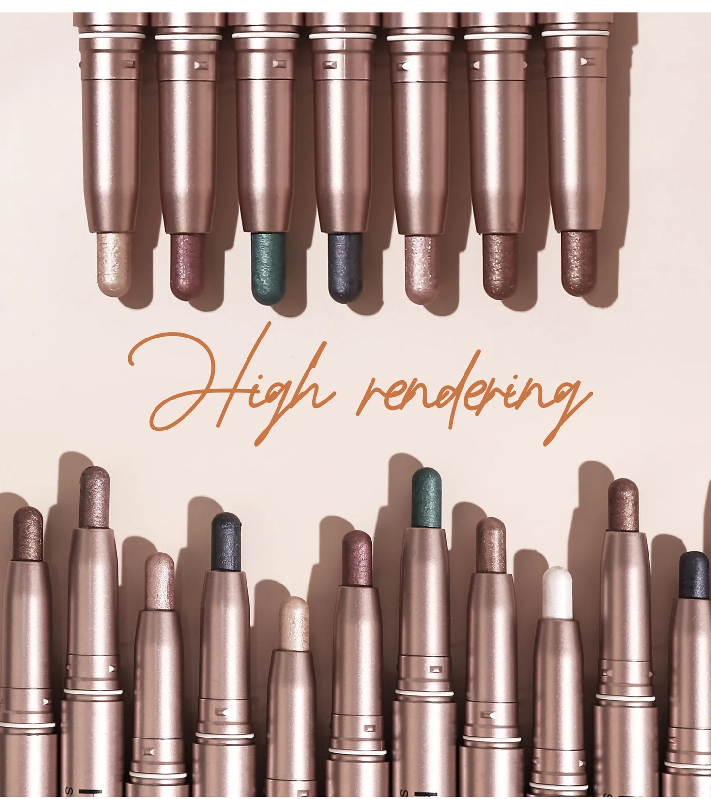 12 Colors Eyeshadow Stick Double Head Waterproof Long Lasting Metallic Shimmer Highlighter Cream Pen with Brush for Eyes