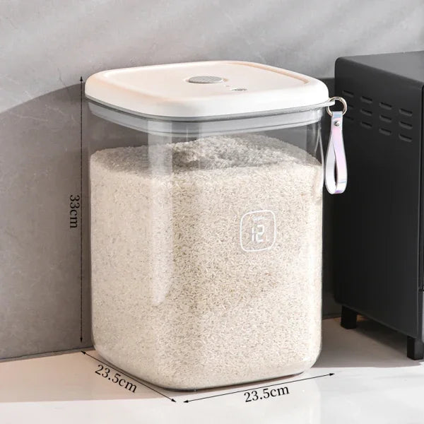 Seal Rice Bucket Vacuum Rice Buckets Cat Food Bucket Pet Food Storage Bucket Dust-proof Grain Jar Glass Jar Home Storage Box