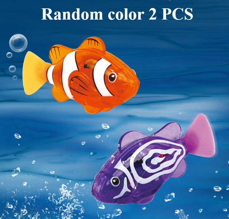 Children's Holiday Gift Bath Electronic Interactive Toy Light Swimming Fishing Simulation Color Pet Fish