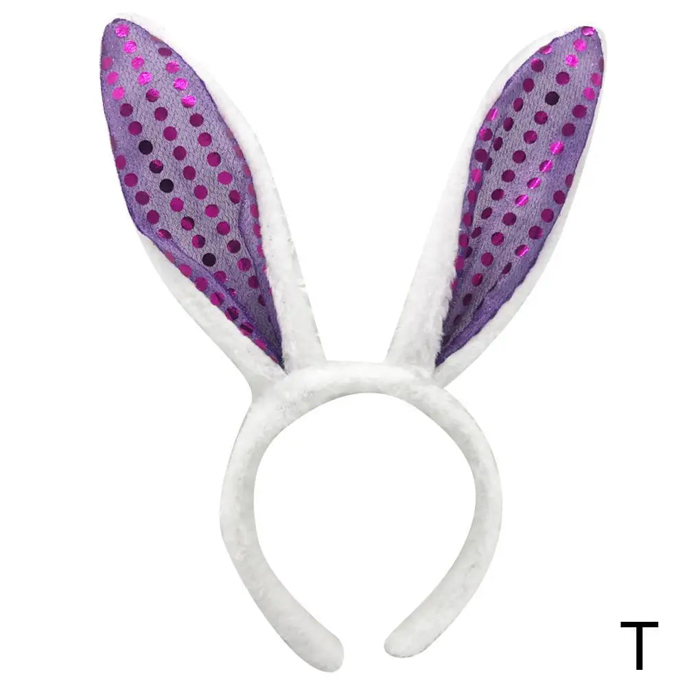 Cute Easter Bunny Ears Headband Women's Plush Lugs Hare Ears Hairband Girl Rabbit Ears Headwear Cosplay Costume Hair Accessories