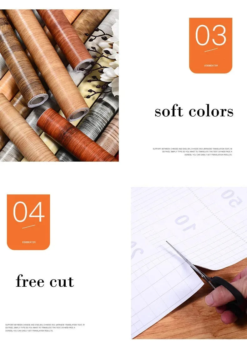 45CM Big Roll Wood Grain Wallpaper Peel And Stick Contact Paper Removable Self Adhesive Wallpaper Decorative For Countertops 