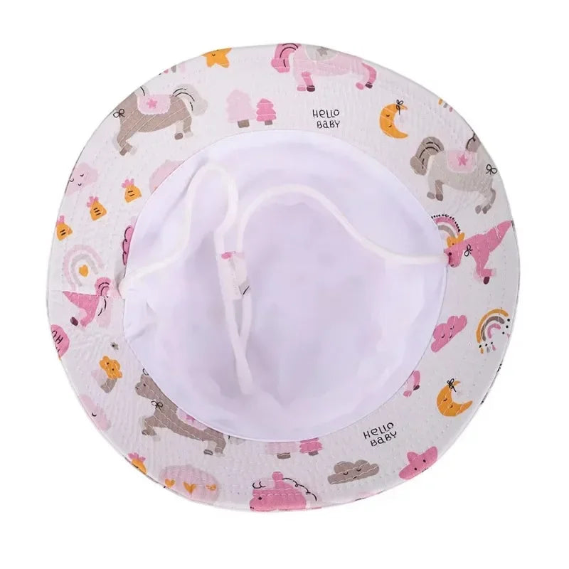 New Panama Summer Baby Sun Hat for Girls and Boys Beach Sun Cap Outdoor Children Bucket Hat Cartoon Autumn Kids Fisherman's Cap