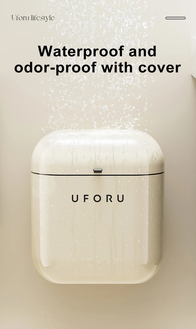 Wall-mounted Trash Can Household Large Capacity High Appearance Level Kitchen Toilet With A Cover Waterproof Crack Dustbin