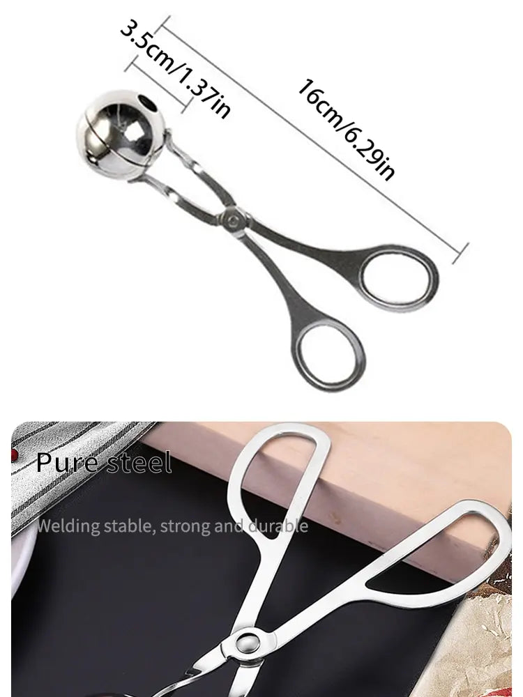 1 Set Of Meatball Maker Fish Ball Shrimp Ball Round Rice Ball Maker Stainless Steel Easy To Clean Kitchen Gadgets