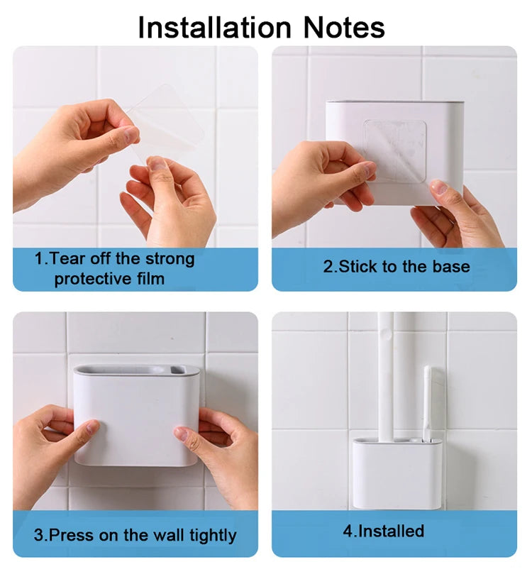 Wall Hanging Toilet Brush Toilet Bowl 2 Cleaning Brushes Silicone Toilet Brush with Holder For Floor Bathroom Accessories Sets