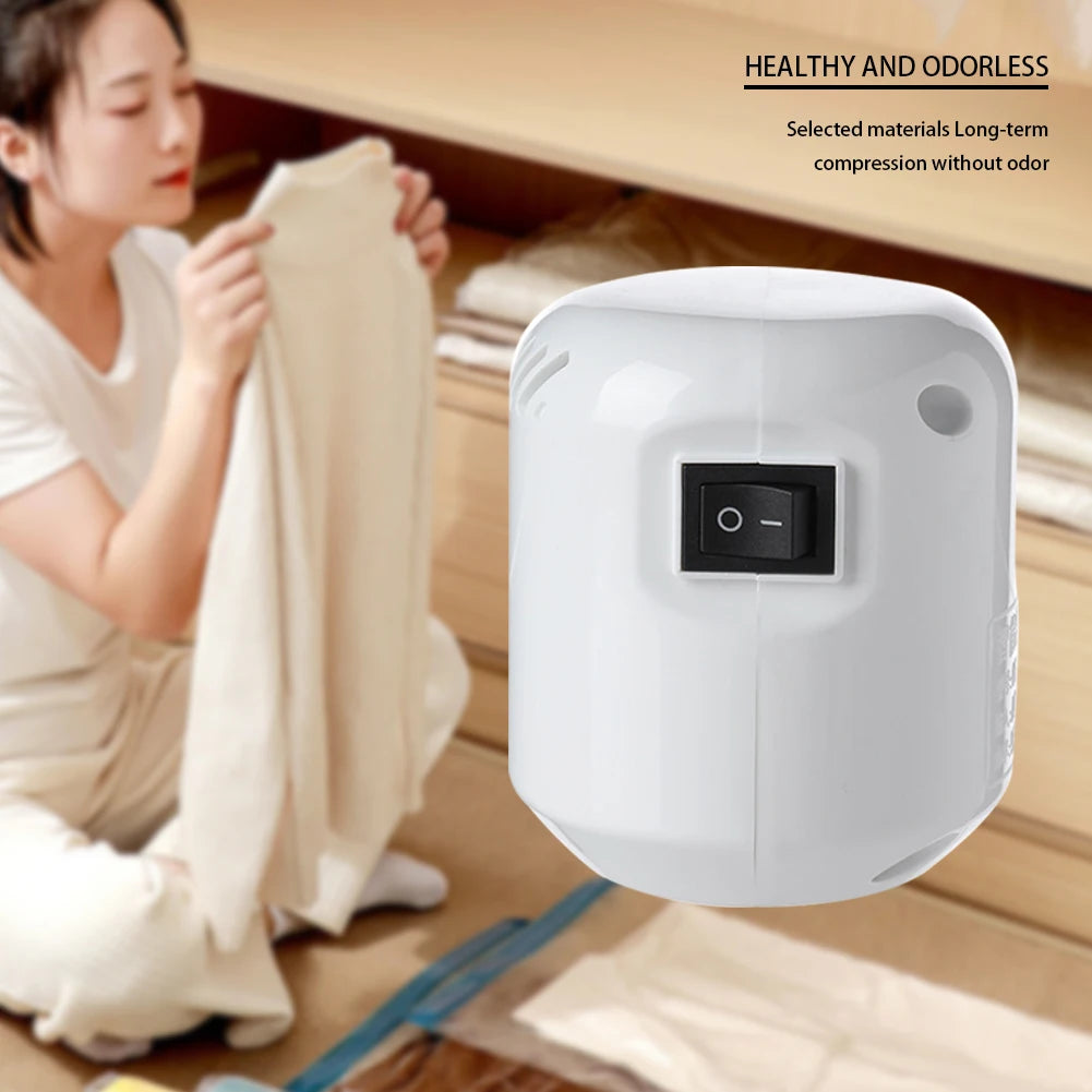 55W Vacuum Sealed Compression Bag Pump Electric Sealer Machine US/EU Labor-saving Compression Tool for Clothes Storage Bags